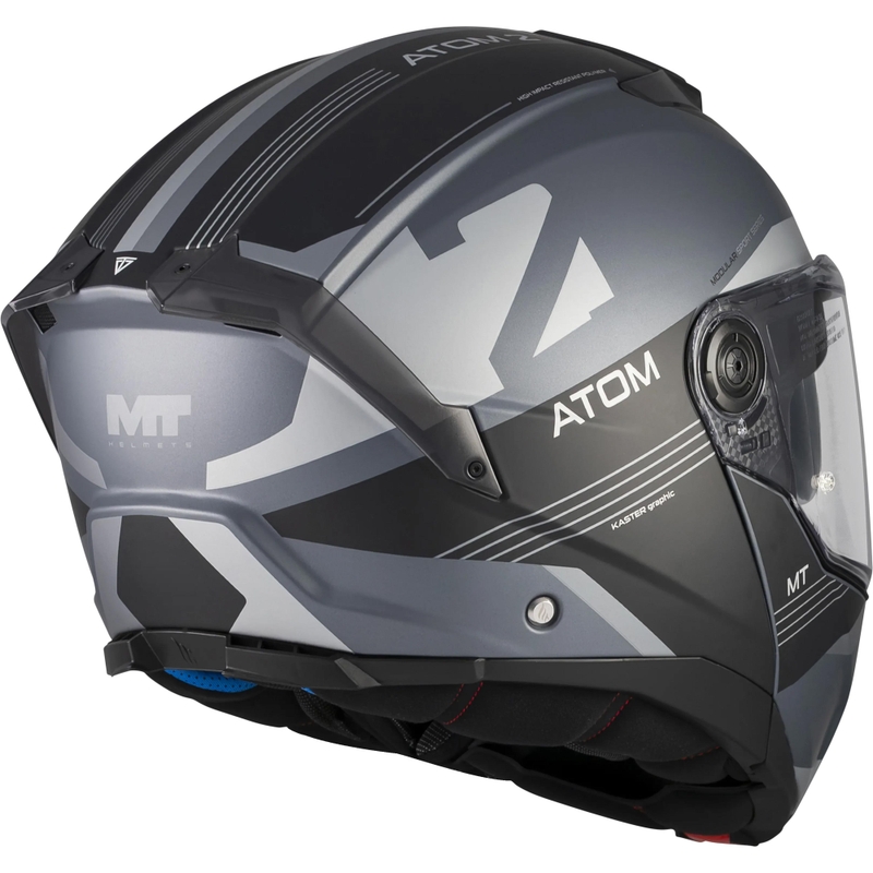 Opklapbare motorhelm MT Atom 2 SV Kaster C2 matzwart-grijs
