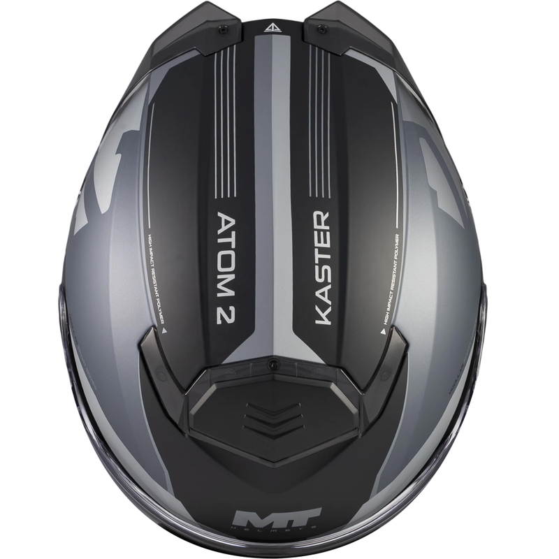 Opklapbare motorhelm MT Atom 2 SV Kaster C2 matzwart-grijs