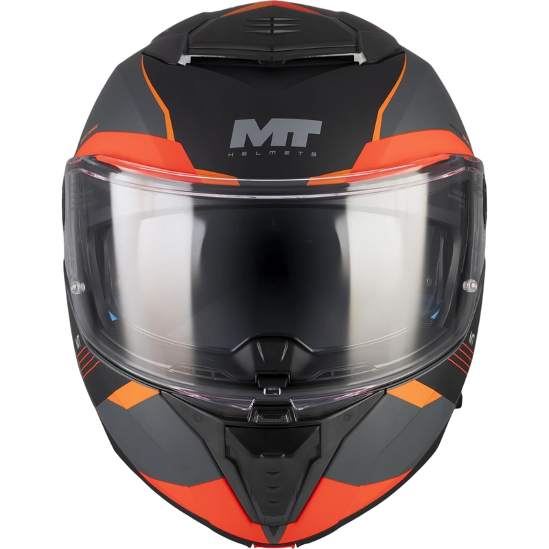 Opklapbare motorhelm MT Atom 2 SV Kaster C14 matzwart-grijs-oranje