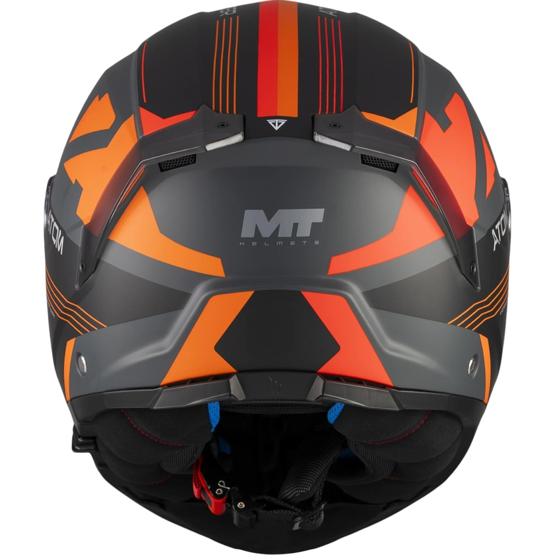 Opklapbare motorhelm MT Atom 2 SV Kaster C14 matzwart-grijs-oranje