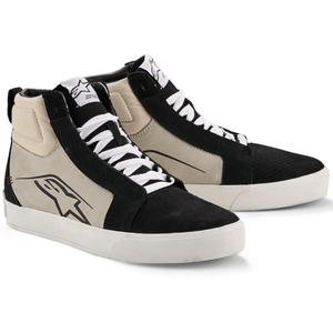 Alpinestars Ride-63 leren motorlaarzen in zwart-lichtgrijs-wit