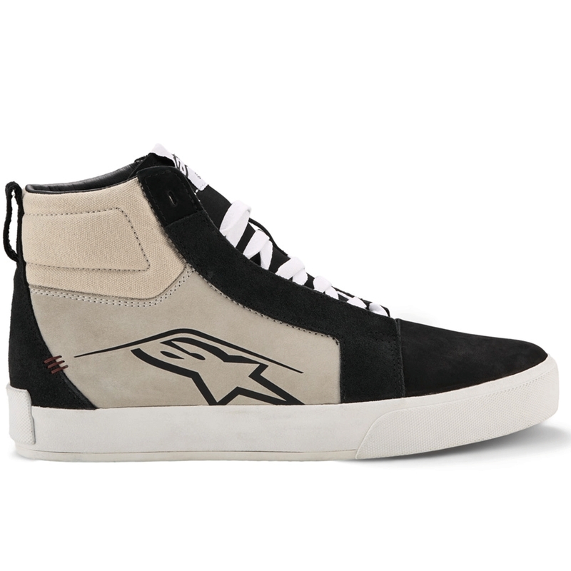 Alpinestars Ride-63 leren motorlaarzen in zwart-lichtgrijs-wit