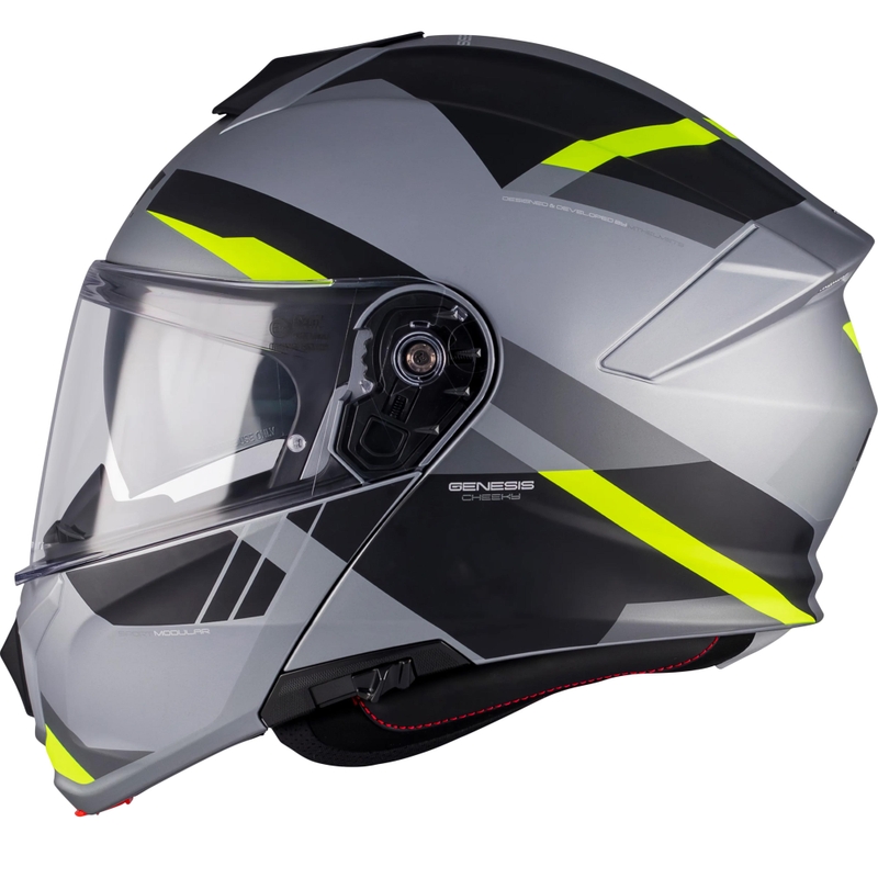 Opklapbare motorhelm MT Genesis R SV Cheeky C3 zwart-grijs-fluo geel