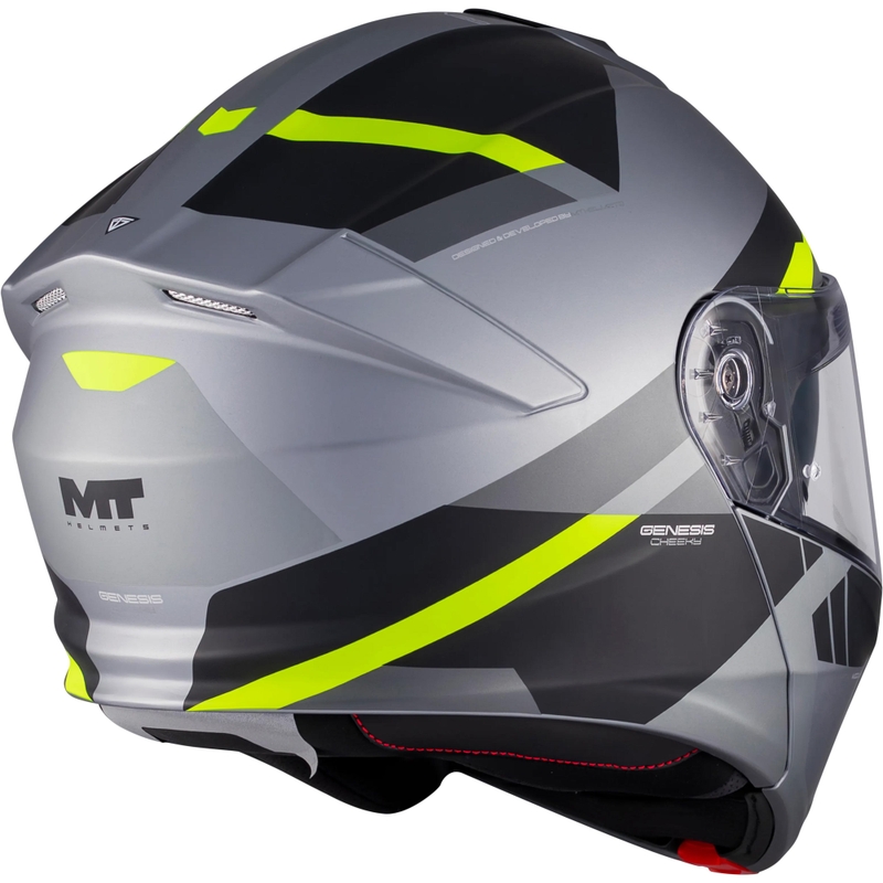 Opklapbare motorhelm MT Genesis R SV Cheeky C3 zwart-grijs-fluo geel
