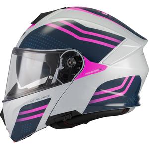 Opklapbare motorhelm MT Genesis R SV Vibe C8 grijs-blauw-roze