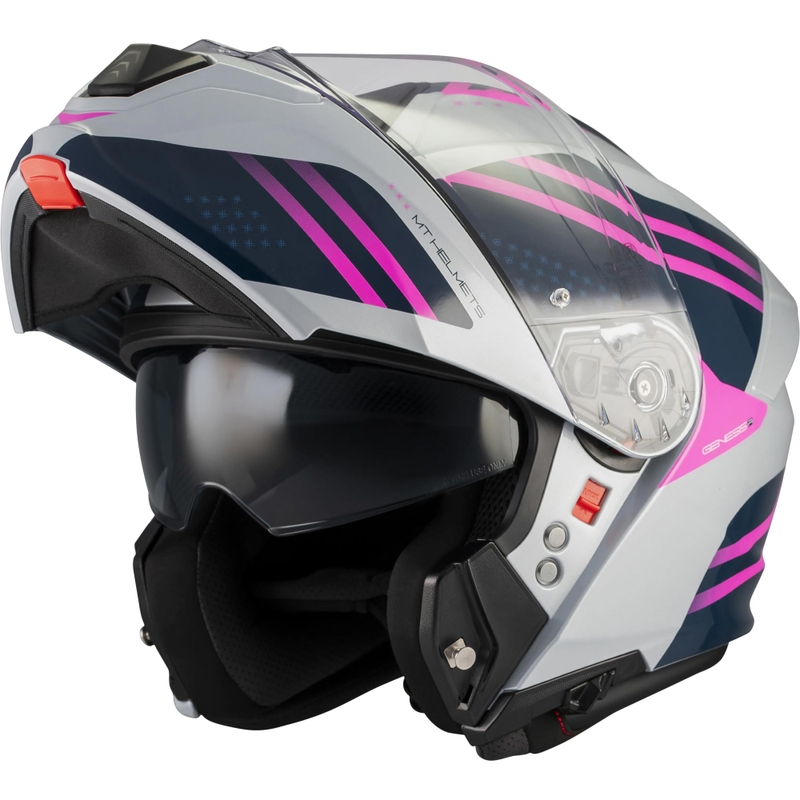 Opklapbare motorhelm MT Genesis R SV Vibe C8 grijs-blauw-roze