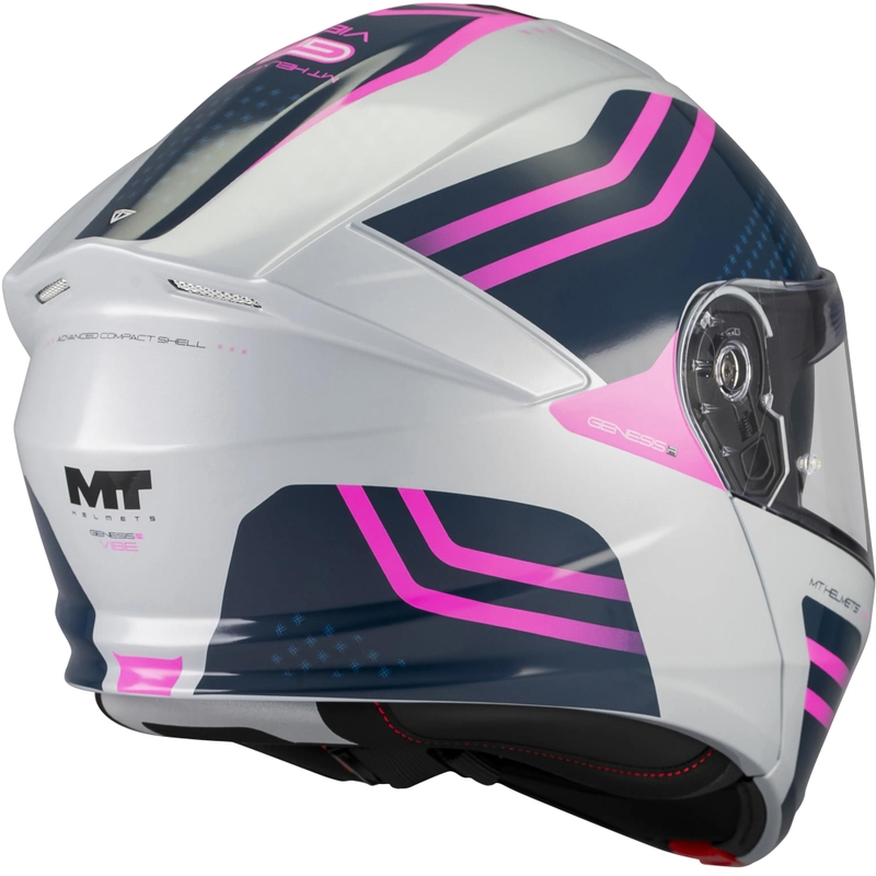 Opklapbare motorhelm MT Genesis R SV Vibe C8 grijs-blauw-roze