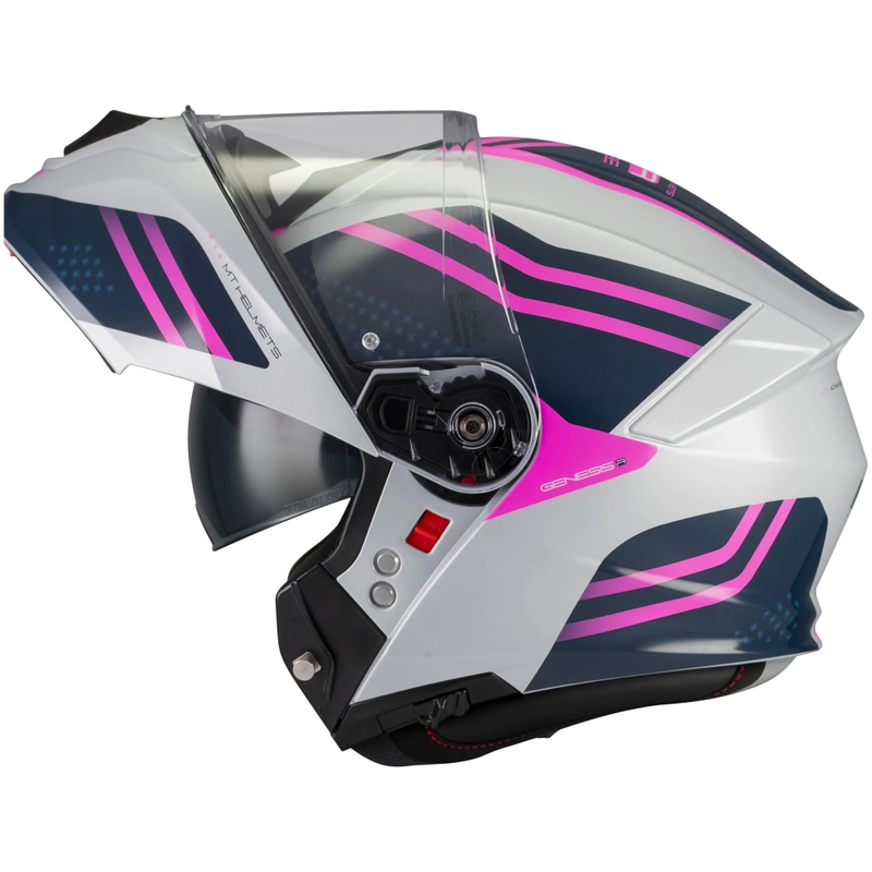 Opklapbare motorhelm MT Genesis R SV Vibe C8 grijs-blauw-roze