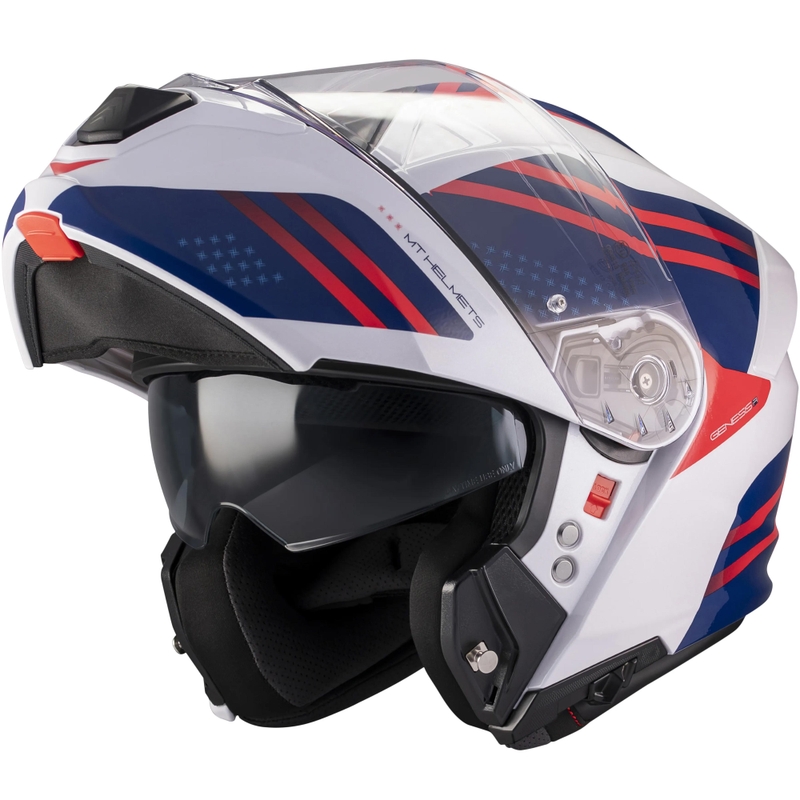 Opklapbare motorhelm MT Genesis R SV Vibe A7 wit-blauw-rood