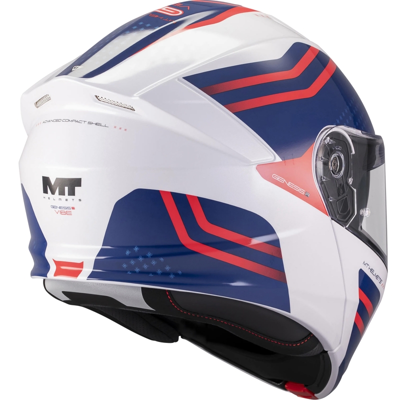 Opklapbare motorhelm MT Genesis R SV Vibe A7 wit-blauw-rood