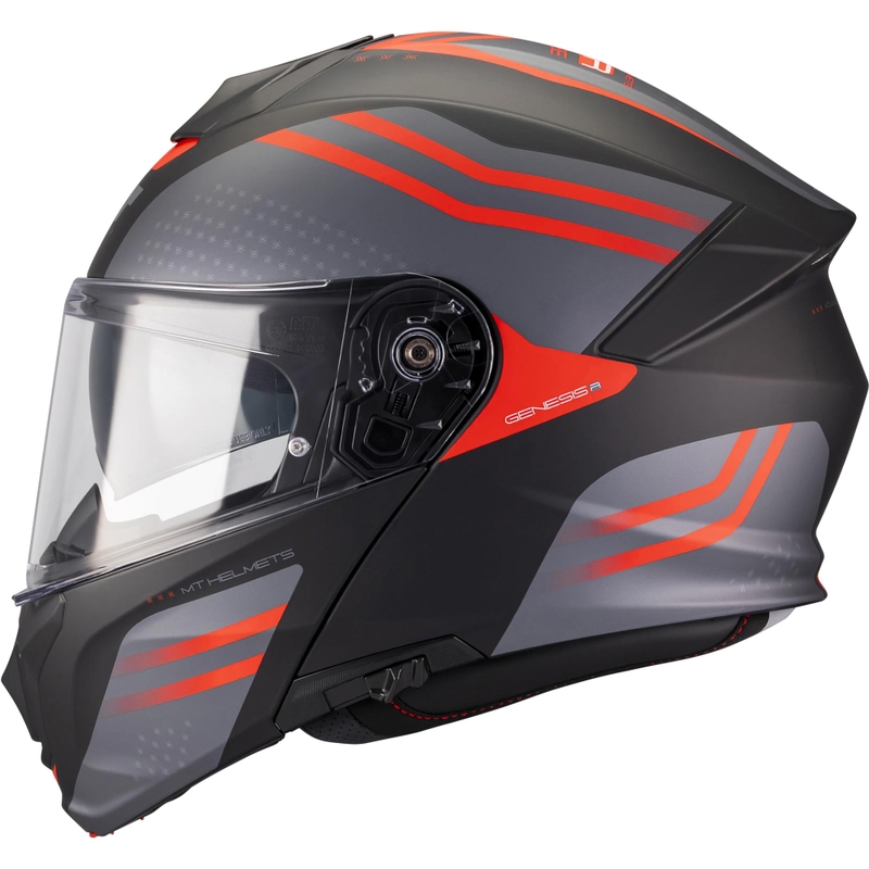 Opklapbare motorhelm MT Genesis R SV Vibe B5 matzwart-grijs-rood