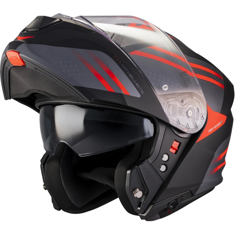 Opklapbare motorhelm MT Genesis R SV Vibe B5 matzwart-grijs-rood