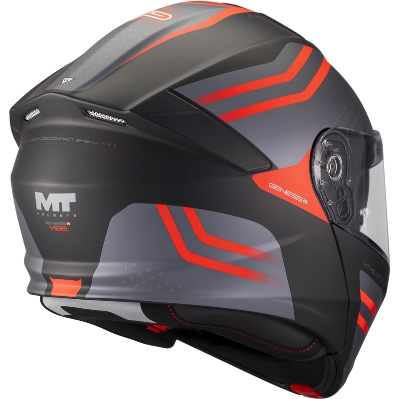 Opklapbare motorhelm MT Genesis R SV Vibe B5 matzwart-grijs-rood