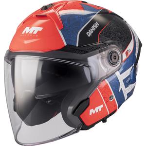 Open motorhelm MT Cosmo SV Danish 26 Season C5 blauw-rood-wit-zwart
