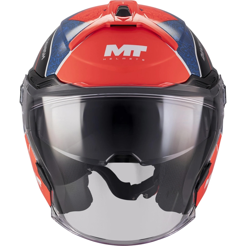 Open motorhelm MT Cosmo SV Danish 26 Season C5 blauw-rood-wit-zwart