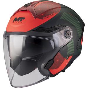 Open motorhelm MT Cosmo SV Zafiro C16 mat rood-groen