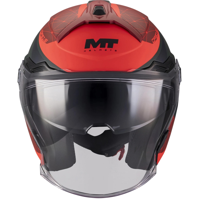 Open motorhelm MT Cosmo SV Zafiro C16 mat rood-groen