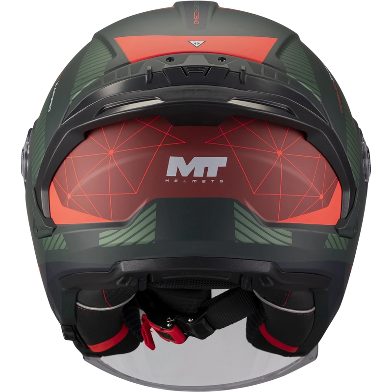 Open motorhelm MT Cosmo SV Zafiro C16 mat rood-groen