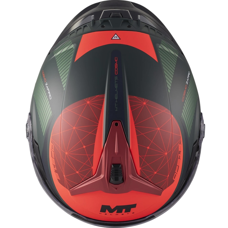 Open motorhelm MT Cosmo SV Zafiro C16 mat rood-groen