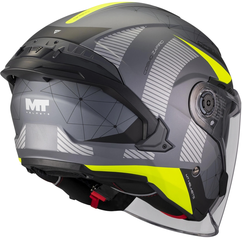 Open motorhelm MT Cosmo SV Zafiro C3 matzwart-grijs-fluorgeel