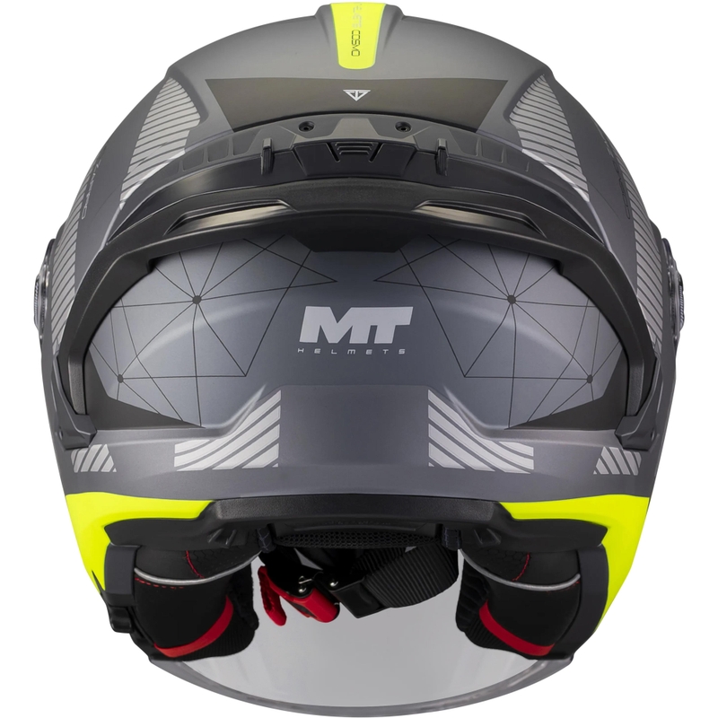 Open motorhelm MT Cosmo SV Zafiro C3 matzwart-grijs-fluorgeel