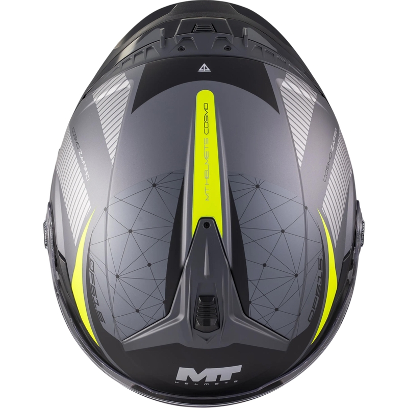 Open motorhelm MT Cosmo SV Zafiro C3 matzwart-grijs-fluorgeel