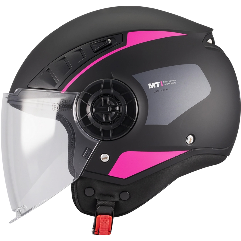 Open motorhelm MT Aeris Demure B5 zwart-roze