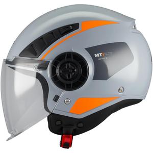 Open motorhelm MT Aeris Demure C4 grijs-oranje