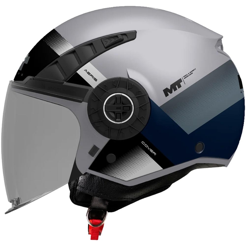 Open motorhelm MT Aeris Cover C2 matgrijs-zwart-blauw