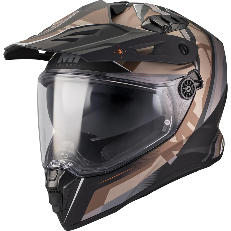 Enduro motorhelm MT Track SV Questor B9 matzwart-bruin