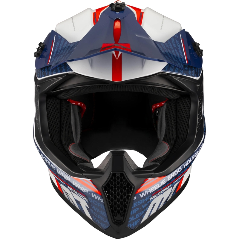 Motocrosshelm MT Falcon S Ruler A15 blauw-wit-rood