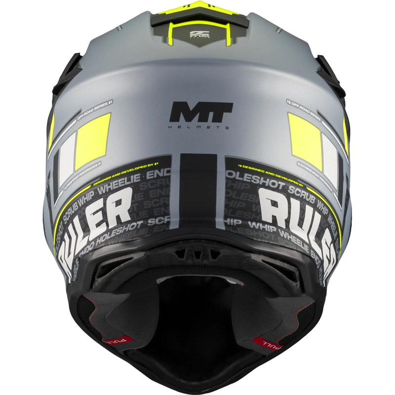 Motocrosshelm MT Falcon S Ruler C2 matzwart-grijs-fluorescent geel