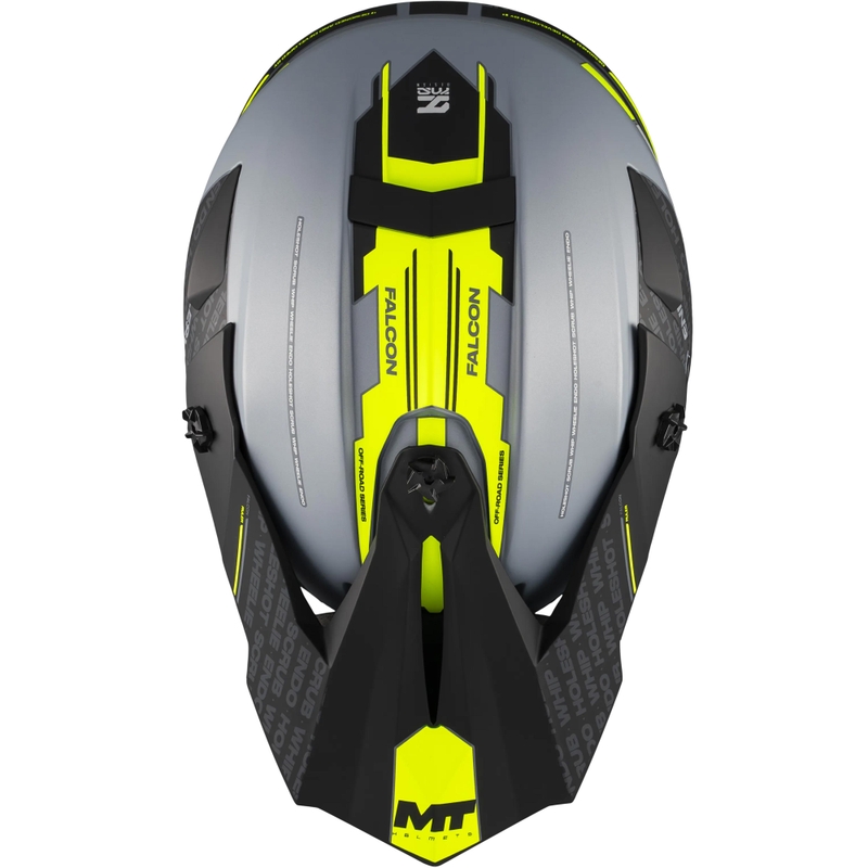 Motocrosshelm MT Falcon S Ruler C2 matzwart-grijs-fluorescent geel
