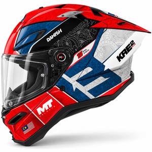 Integraal motorhelm MT KRE 2 PLUS Danish 26 Season B5 rood-blauw