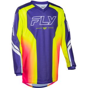 FLY Racing F-16 Raze kindermotocrossshirt paars-rood-geel