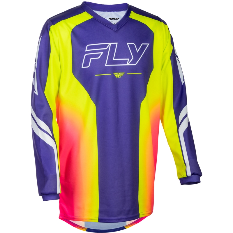 FLY Racing F-16 Raze kindermotocrossshirt paars-rood-geel