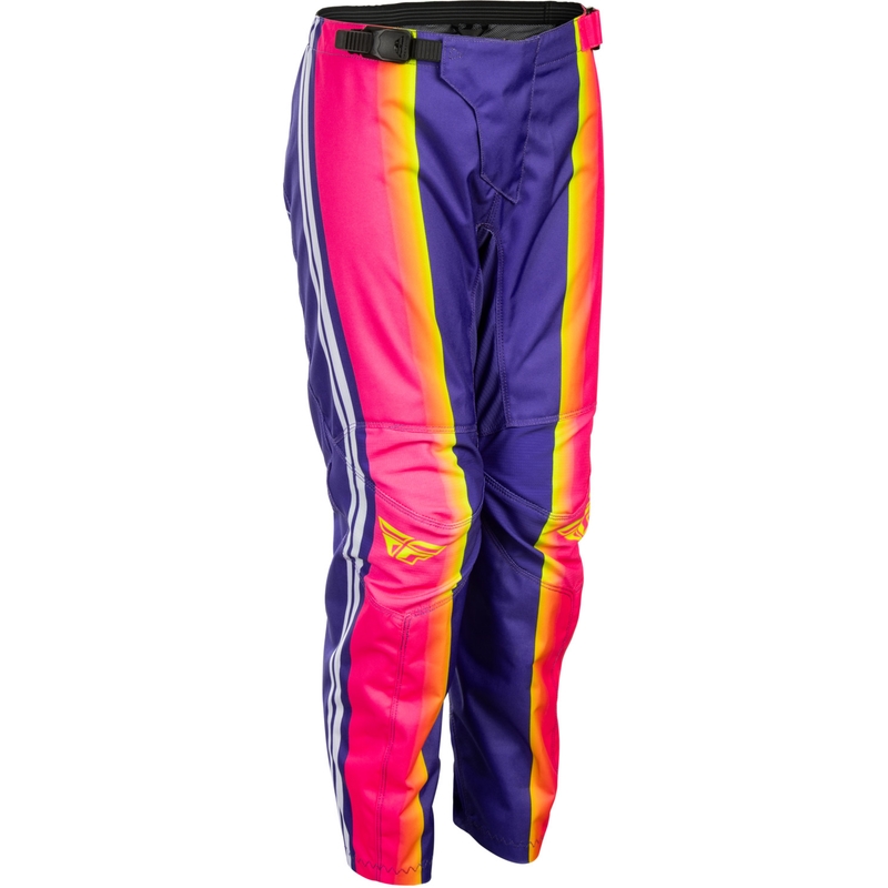 Motorcrossbroek voor kinderen FLY Racing F-16 Raze paars-rood-geel
