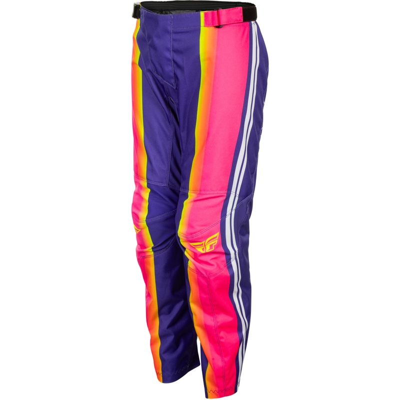 Motorcrossbroek voor kinderen FLY Racing F-16 Raze paars-rood-geel
