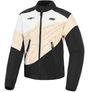 Alpinestars Stella Moshell motorjas voor dames in de kleuren zwart-zand-wit-roze.