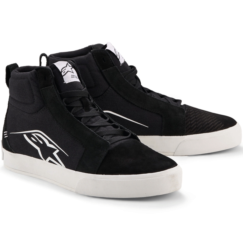 Alpinestars Ride-63 canvas motorlaarzen zwart-wit