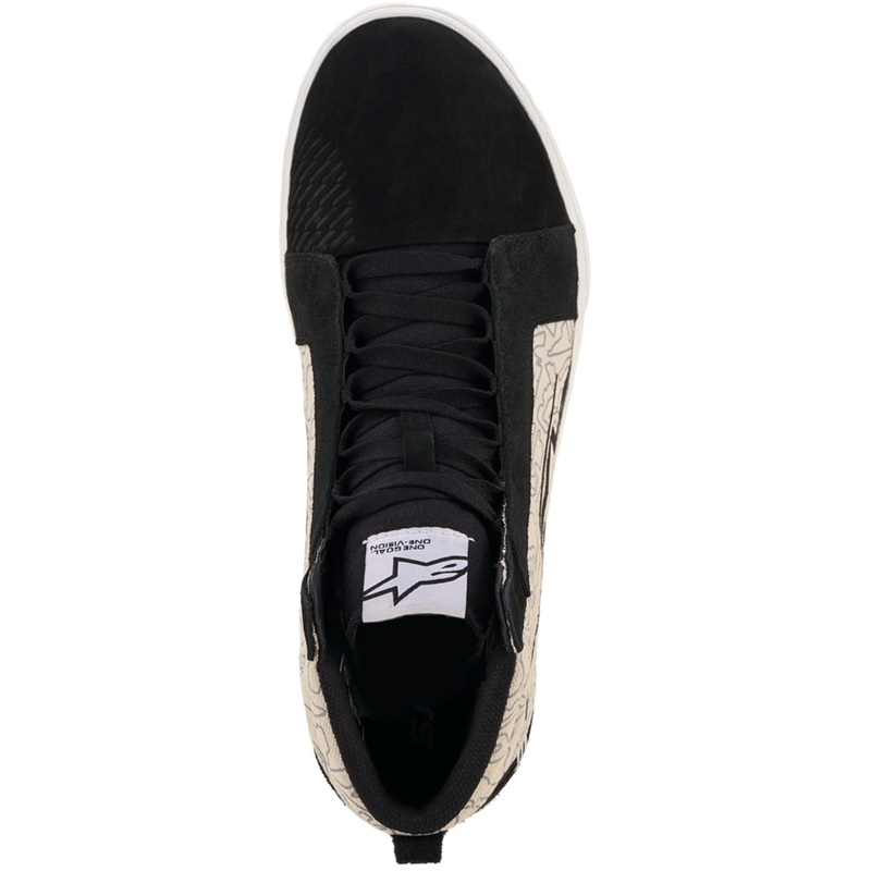 Alpinestars Ride-63 canvas motorlaarzen zwart-lichtgrijs-wit