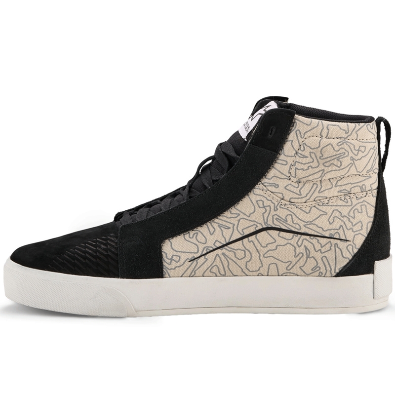 Alpinestars Ride-63 canvas motorlaarzen zwart-lichtgrijs-wit