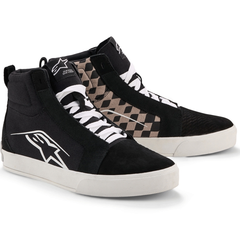 Alpinestars Ride-63 canvas motorlaarzen zwart-lichtgrijs