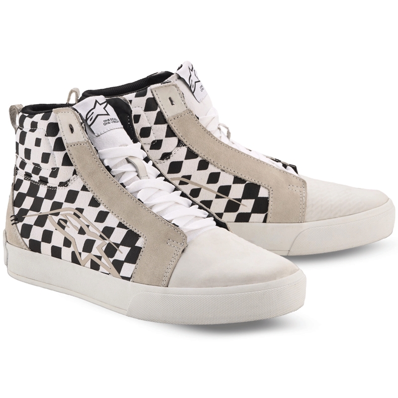 Alpinestars Ride-63 canvas motorlaarzen in zwart-beige-wit
