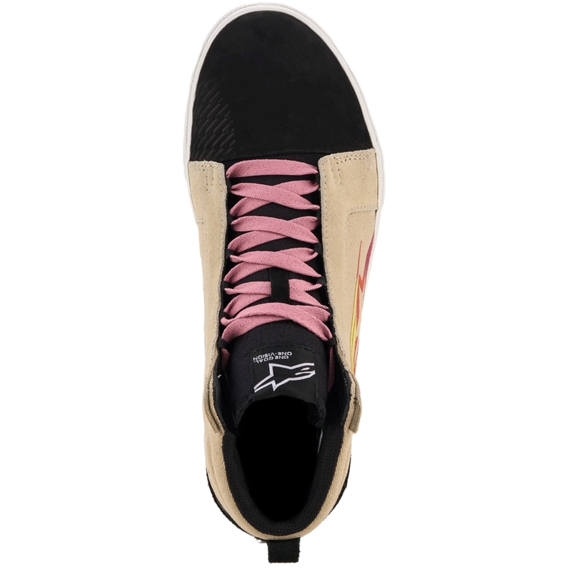 Alpinestars Ride-63 canvas motorlaarzen crème-zwart-wit