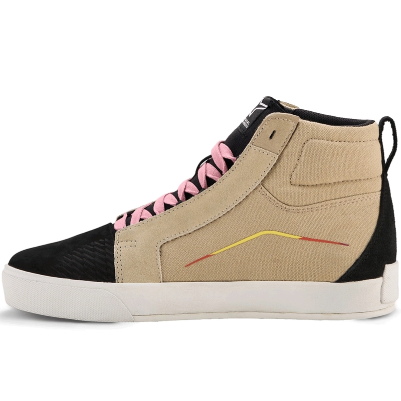 Alpinestars Ride-63 canvas motorlaarzen crème-zwart-wit