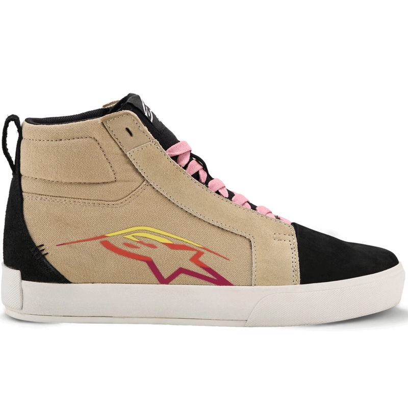 Alpinestars Ride-63 canvas motorlaarzen crème-zwart-wit