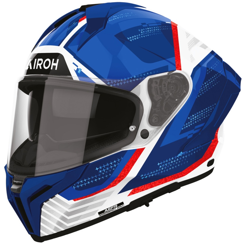 Airoh Matryx Starburst integraalhelm voor motorfietsen, blauw-rood
