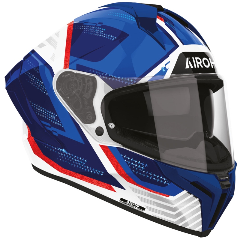 Airoh Matryx Starburst integraalhelm voor motorfietsen, blauw-rood
