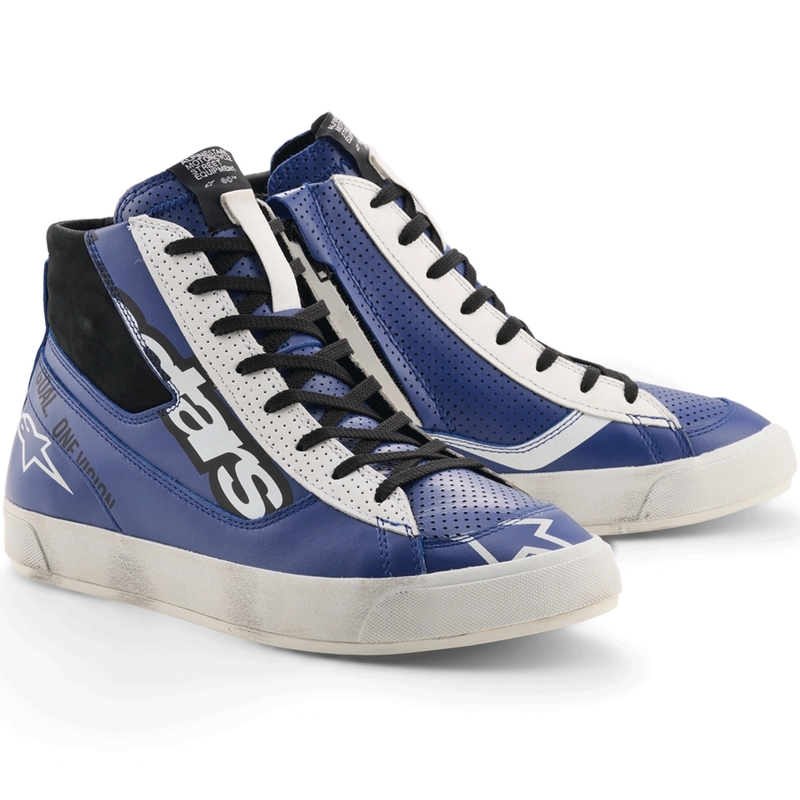 Alpinestars Stated Flair motorlaarzen blauw-wit-zwart